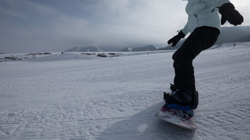 snowboarder on the slopes