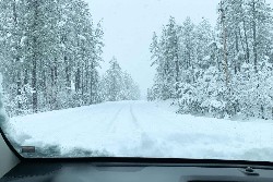 Winter driving in Alta Utah