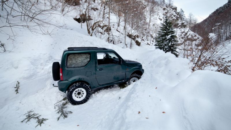 car stuck in snow